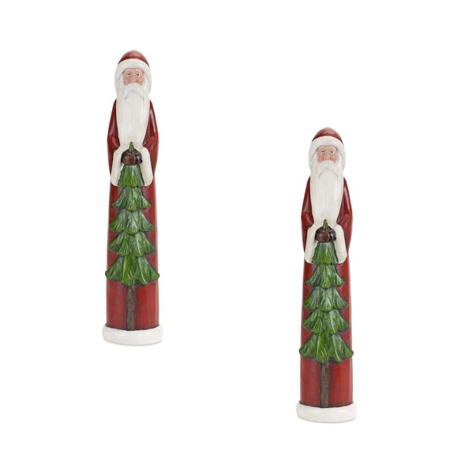 Holidays & Occasions * | Discount 11.5 Santa Figurines, 2Ct. By Melrose