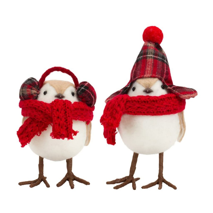 Holidays & Occasions * | Top 10 Bird With Scarf & Hat Figurine Set By Melrose