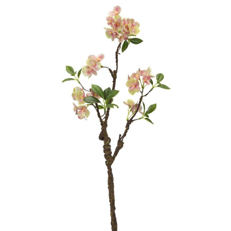 Floral * | Best Deal Pink & Green Blooming Branch Set By Melrose