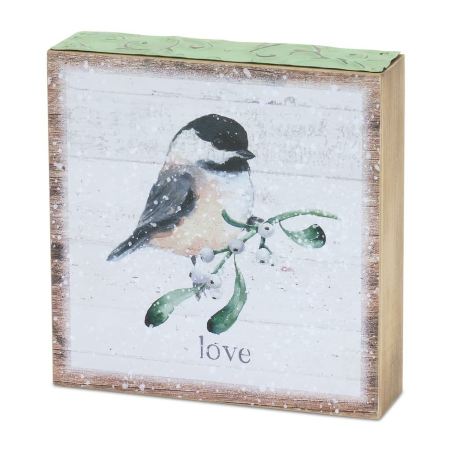 Holidays & Occasions * | Cheap 6 Chickadee Block Sign Set, 6Ct. By Melrose