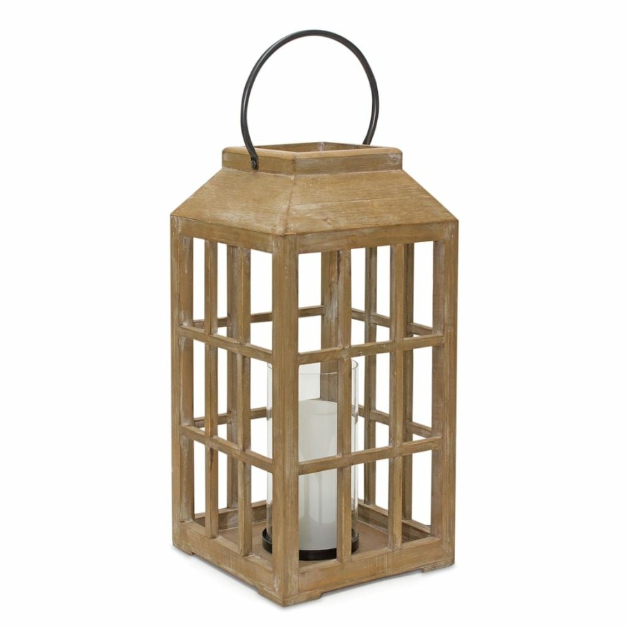 Home & Decor * | Best Sale 22.5 Weathered Wooden Lantern By Melrose