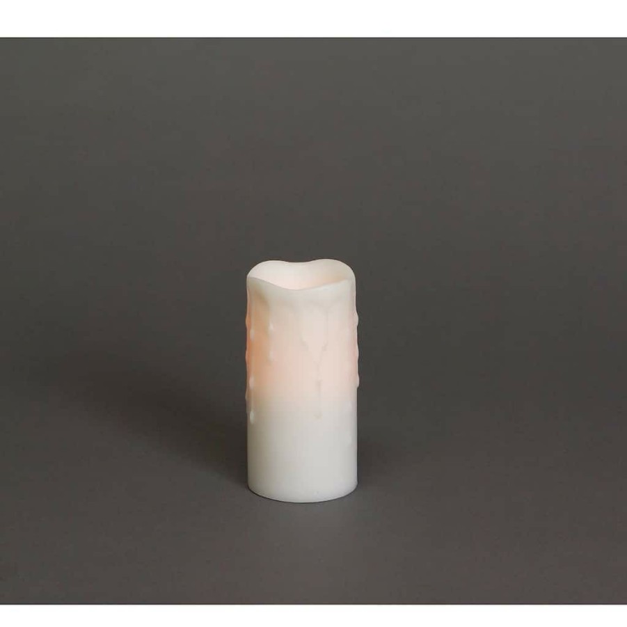 Home & Decor * | Coupon 3 X 6 Led Wax Dripping Pillar Candle Set By Melrose