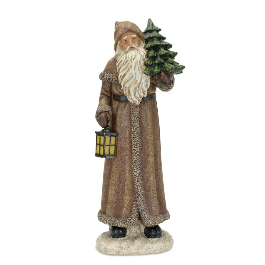 Holidays & Occasions * | Coupon 12.75 Brown Santa Figurine Set By Melrose