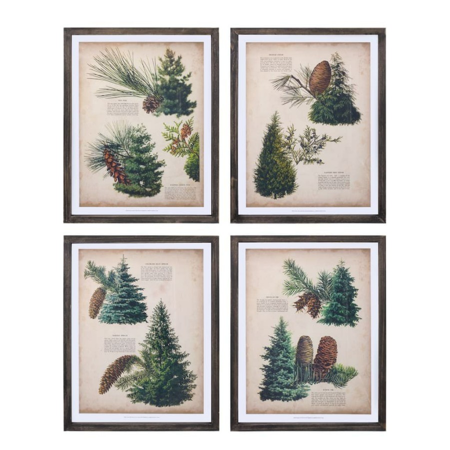 Holidays & Occasions * | Best Reviews Of 15.25 Pine Print Frame Set By Melrose