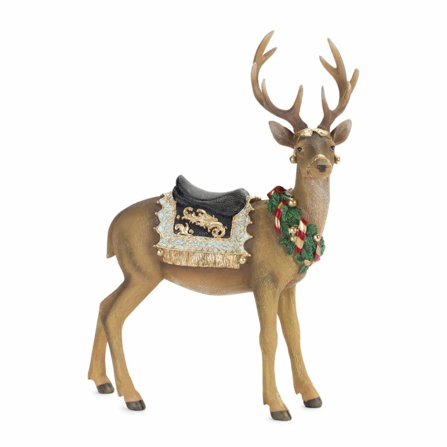 Holidays & Occasions * | Coupon Holiday Deer Figurine Set, 9.5 & 15.75 By Melrose