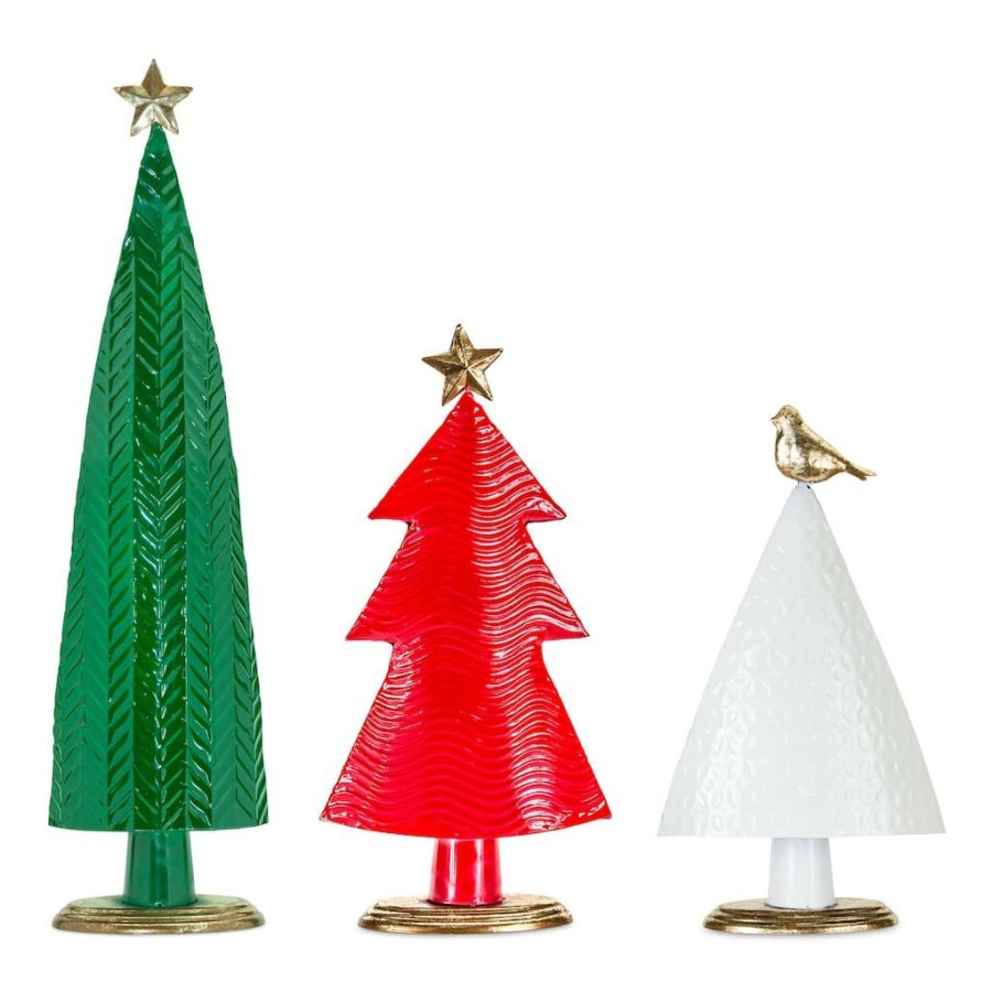 Holidays & Occasions * | Top 10 Red, White & Green Metal Tree Set 21 , 22 & 32 By Melrose