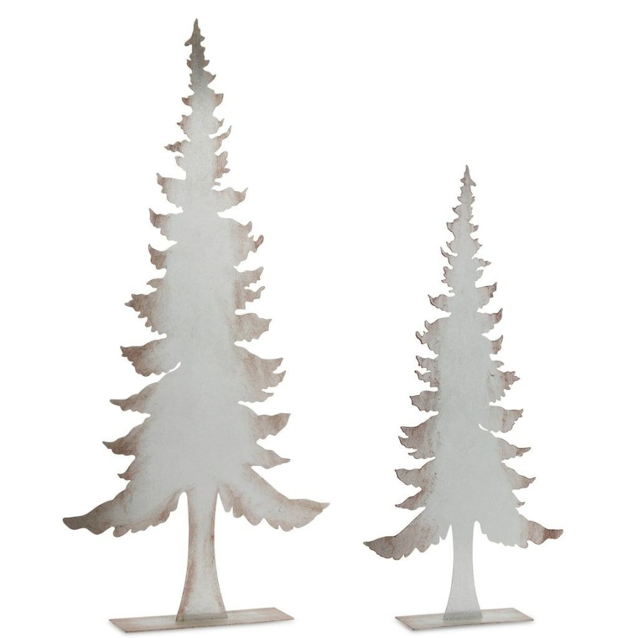 Holidays & Occasions * | Buy White & Brown Tree Tabletop Decor Set, 24.25 & 32 By Melrose