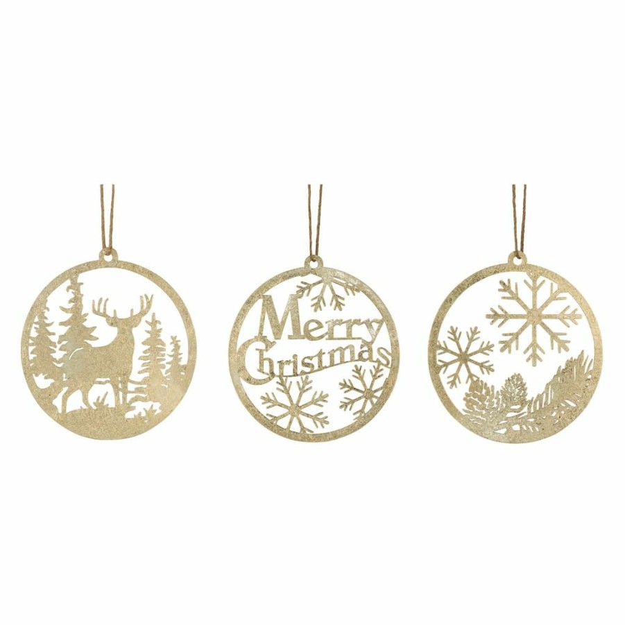 Holidays & Occasions * | Best Reviews Of 24Ct. 17.5 Gold Iron Christmas Ornaments By Melrose