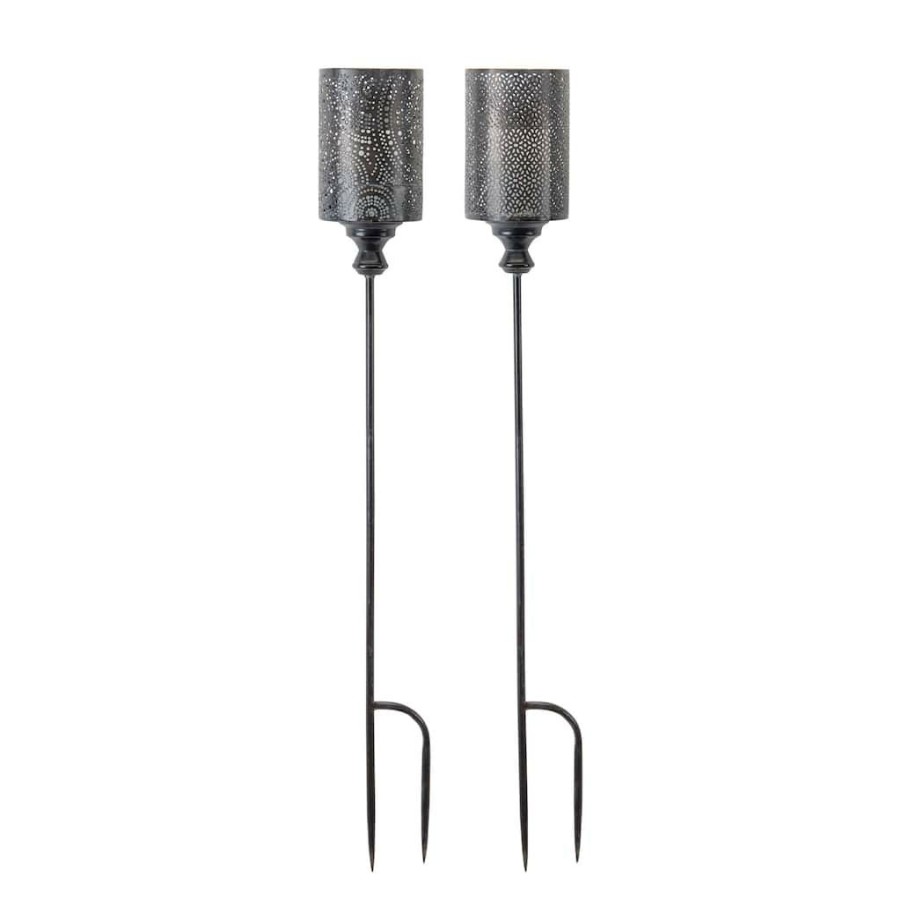 Home & Decor * | Deals 40 Silver Candle Holder Metal Garden Stake, 4Ct. By Melrose