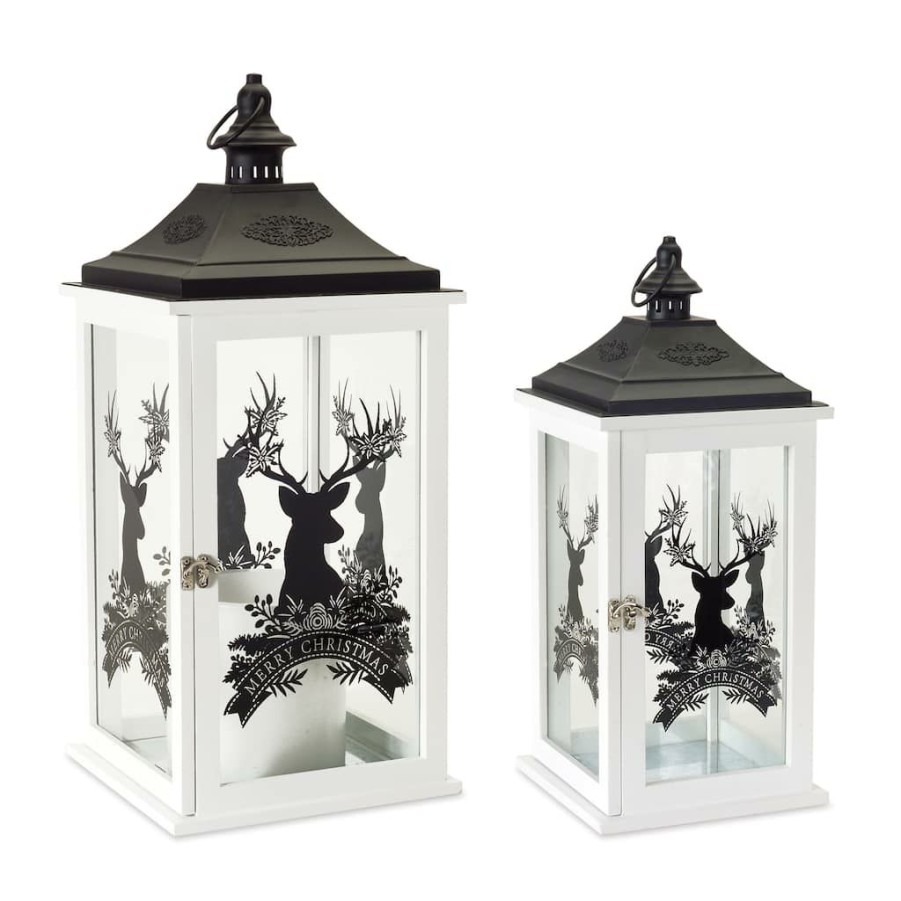 Holidays & Occasions * | Best Pirce Merry Christmas Lantern Set, 22.5, 17.75 By Melrose