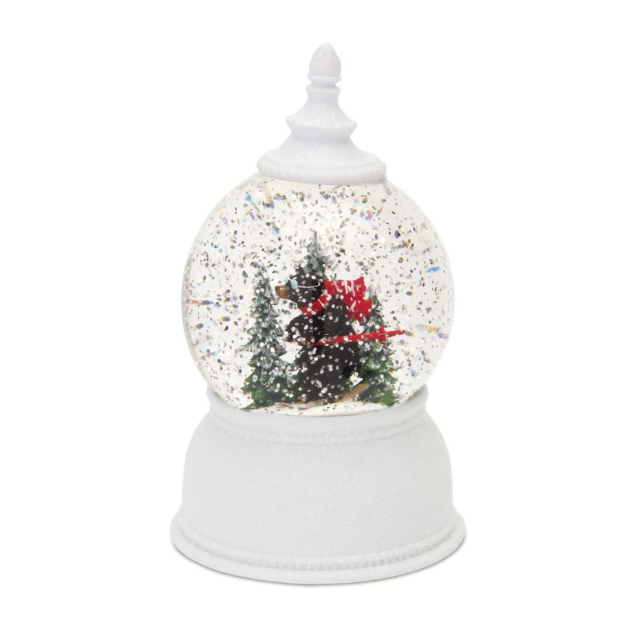 Holidays & Occasions * | Hot Sale 7 Snow Globe With Skiing Bear By Melrose