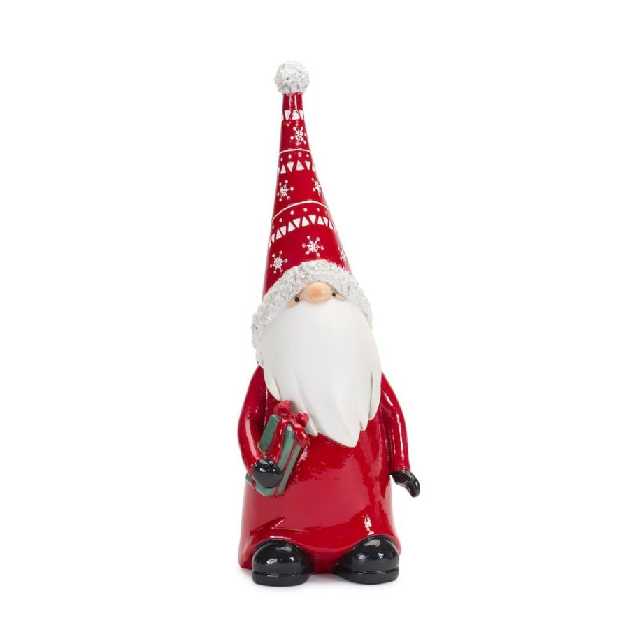 Holidays & Occasions * | Best Sale 9 Holiday Gnome With Wreath & Package Figurine Set By Melrose