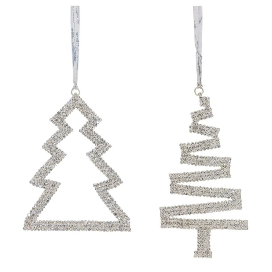 Holidays & Occasions * | Hot Sale Iron & Glass Jewel Tree Ornament Set, 4.75 & 5.75 By Melrose