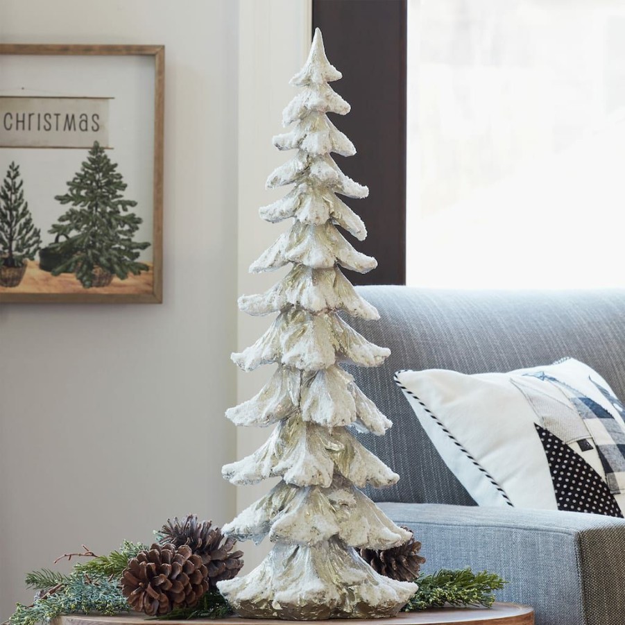 Holidays & Occasions * | Cheapest 27 Snowy Silver Sculpted Holiday Tree Decor Accent By Melrose