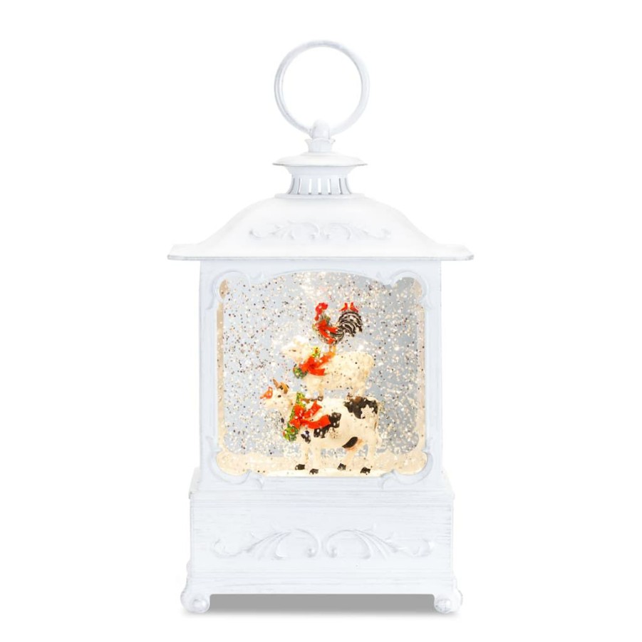 Holidays & Occasions * | Budget 12 Snow Globe With Farm Animal Stack By Melrose