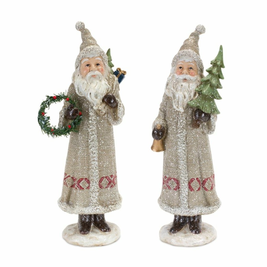 Holidays & Occasions * | Hot Sale 13.25 Santa Figurine Set By Melrose