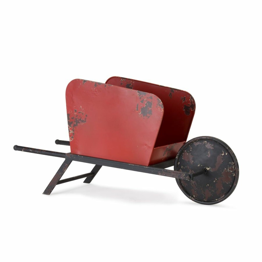 Holidays & Occasions * | Coupon 28 Red Metal Wheelbarrow By Melrose