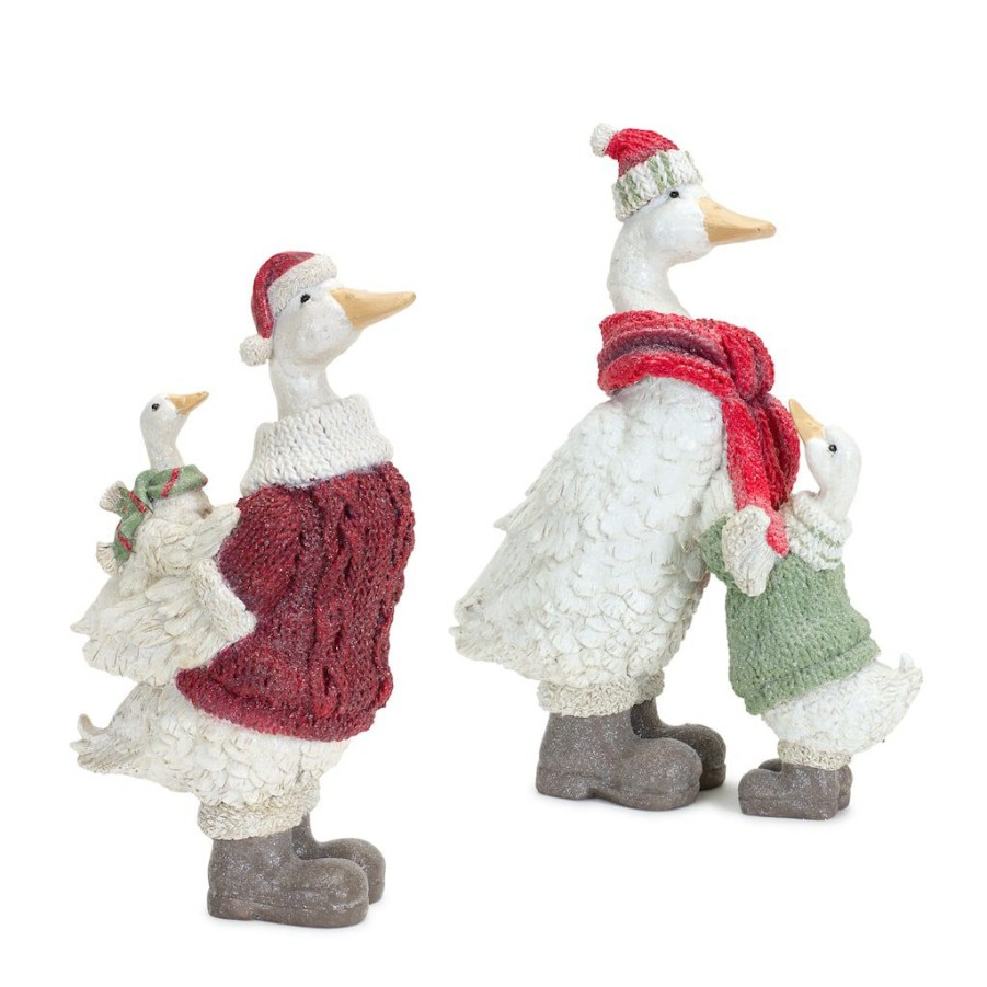 Holidays & Occasions * | Best Reviews Of Holiday Goose Figurines Set By Melrose