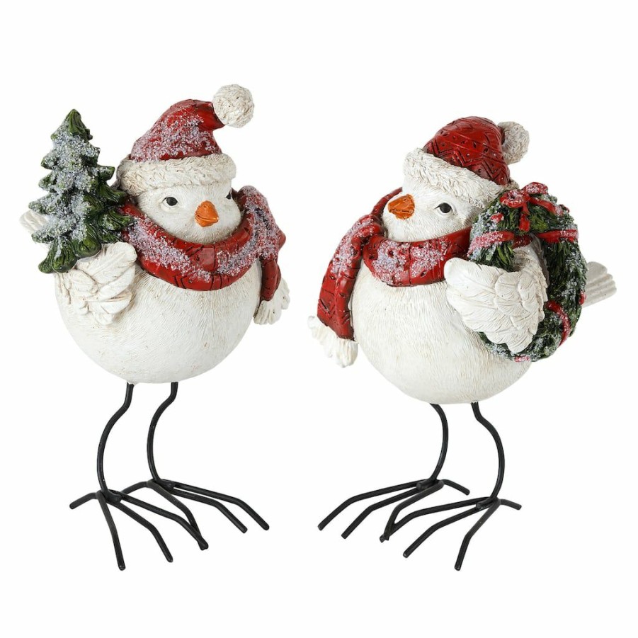 Holidays & Occasions * | Best Sale 6 Bird With Santa Hat Set By Melrose