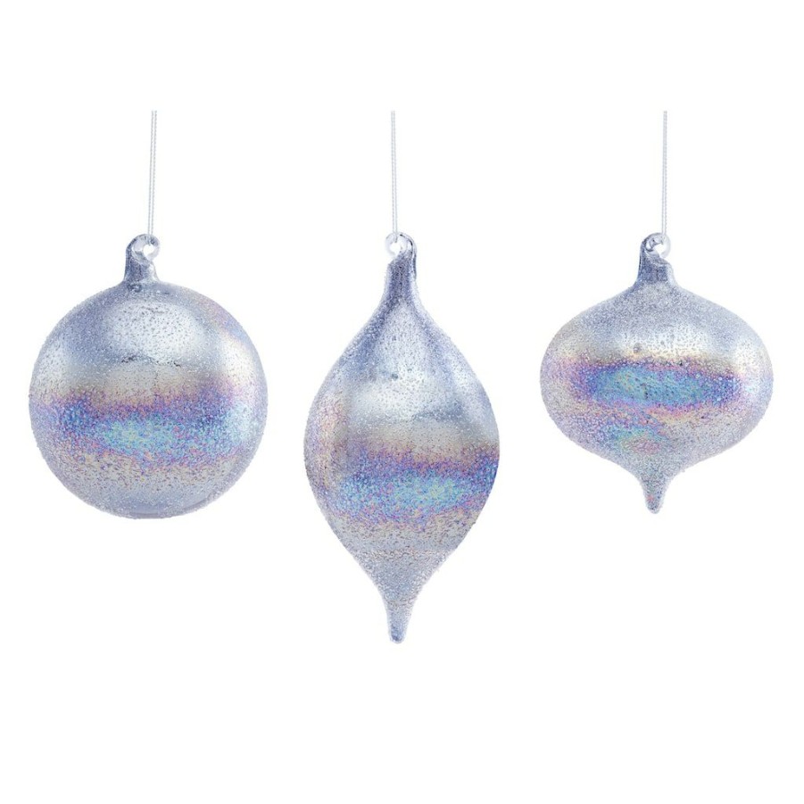 Holidays & Occasions * | New Multicolor Glass Ornament Set, 4.5 , 4.75 & 6.75 By Melrose