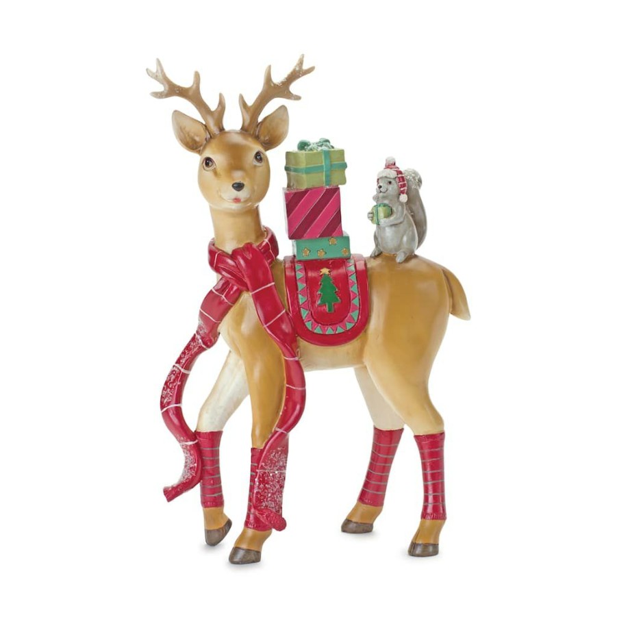 Holidays & Occasions * | Best Sale 10 Deer & Squirrel Figurine By Melrose