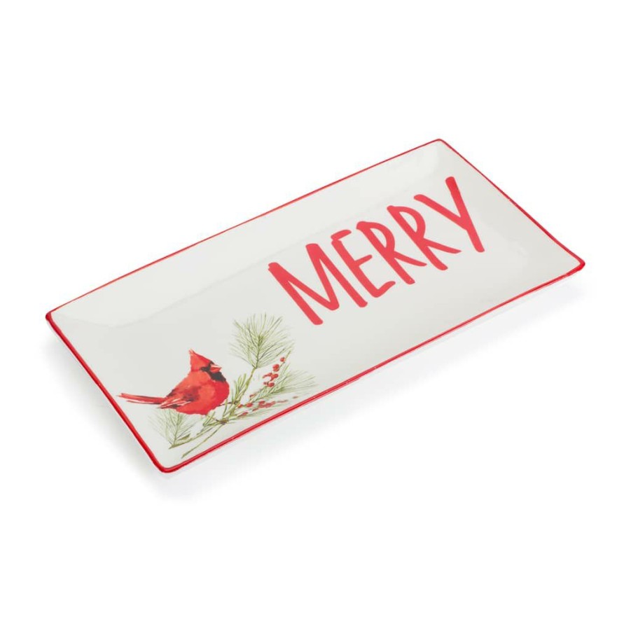 Holidays & Occasions * | Coupon 12 Cardinal Ceramic Platter Set By Melrose