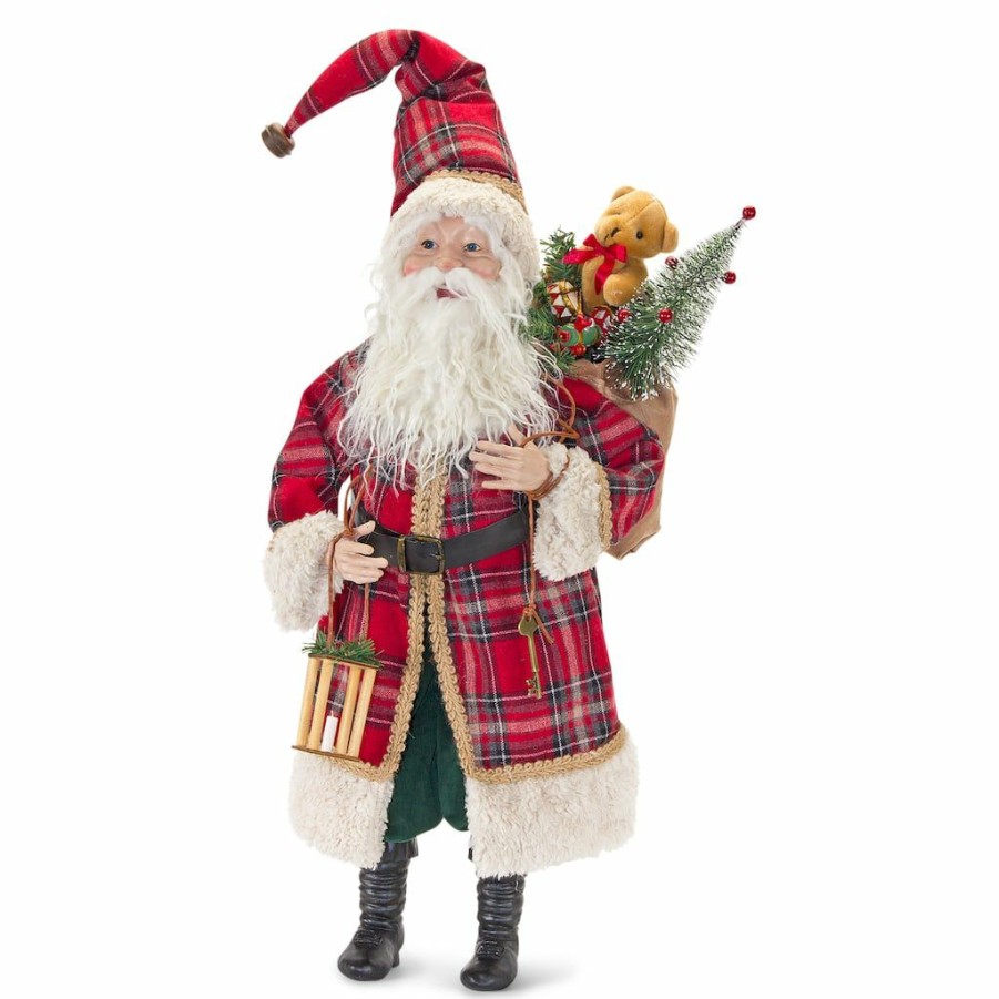 Holidays & Occasions * | Discount 25 Plaid Santa By Melrose