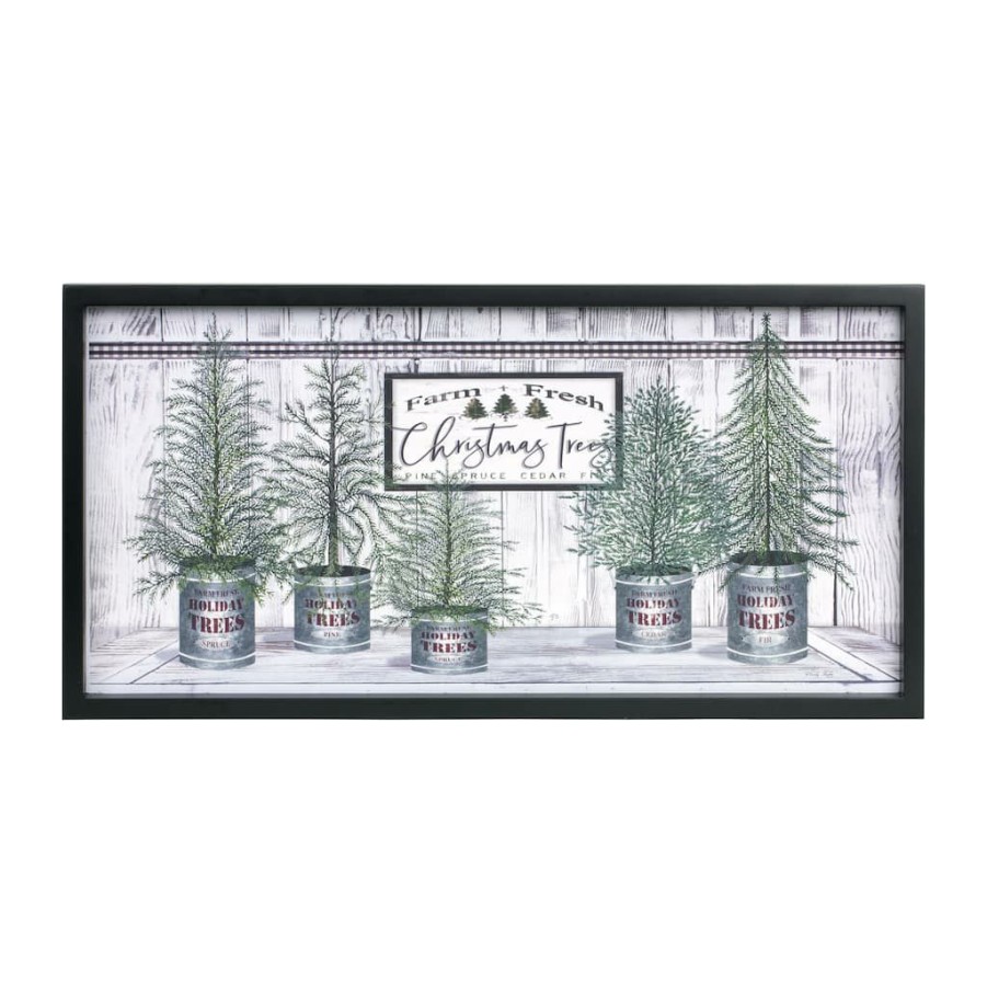 Holidays & Occasions * | New Farm Fresh Christmas Trees Framed Wall Art By Melrose