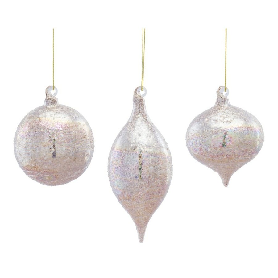 Holidays & Occasions * | Cheap Silver Glass Ornament Set, 4.25 & 6.5 By Melrose