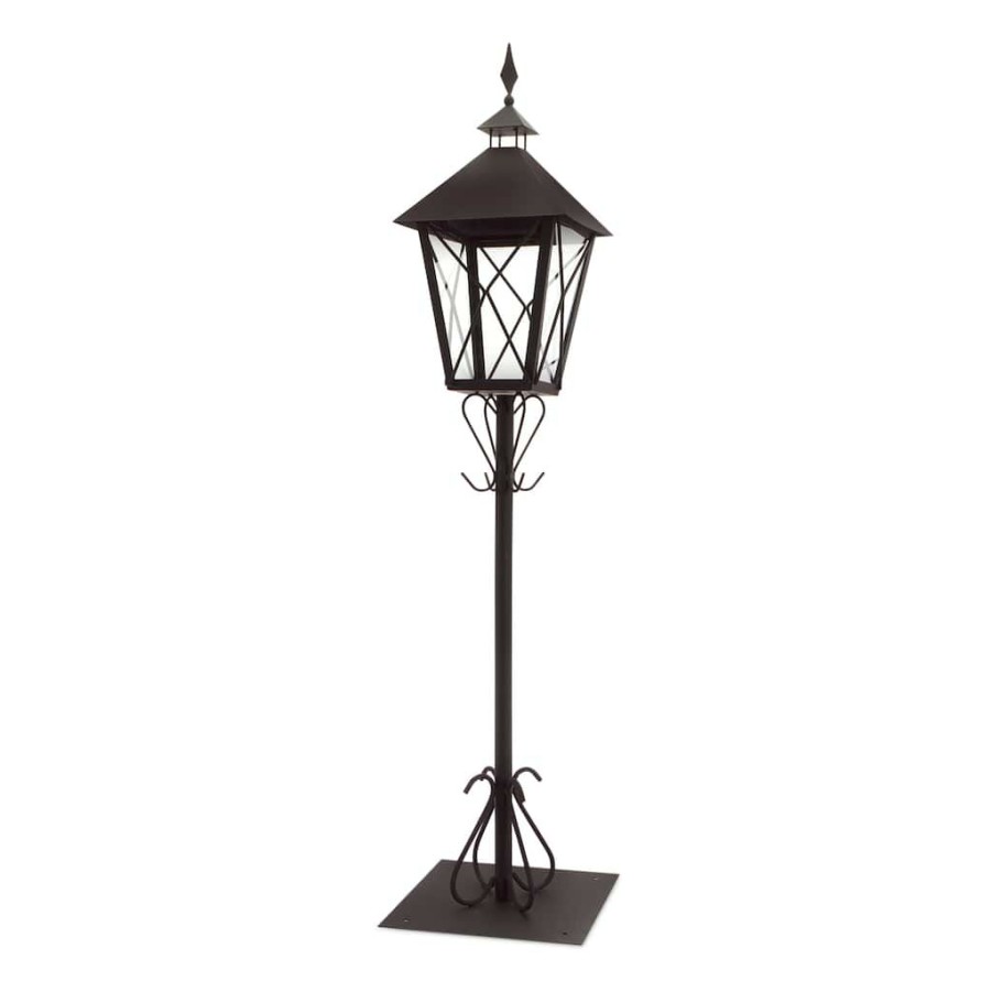 Home & Decor * | Cheapest Iron & Glass Lantern With Post By Melrose