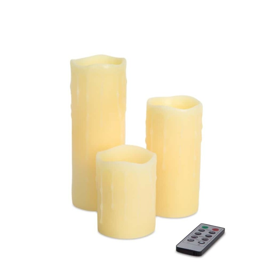 Home & Decor * | Wholesale Led Dripping Candle Set With Remote By Melrose