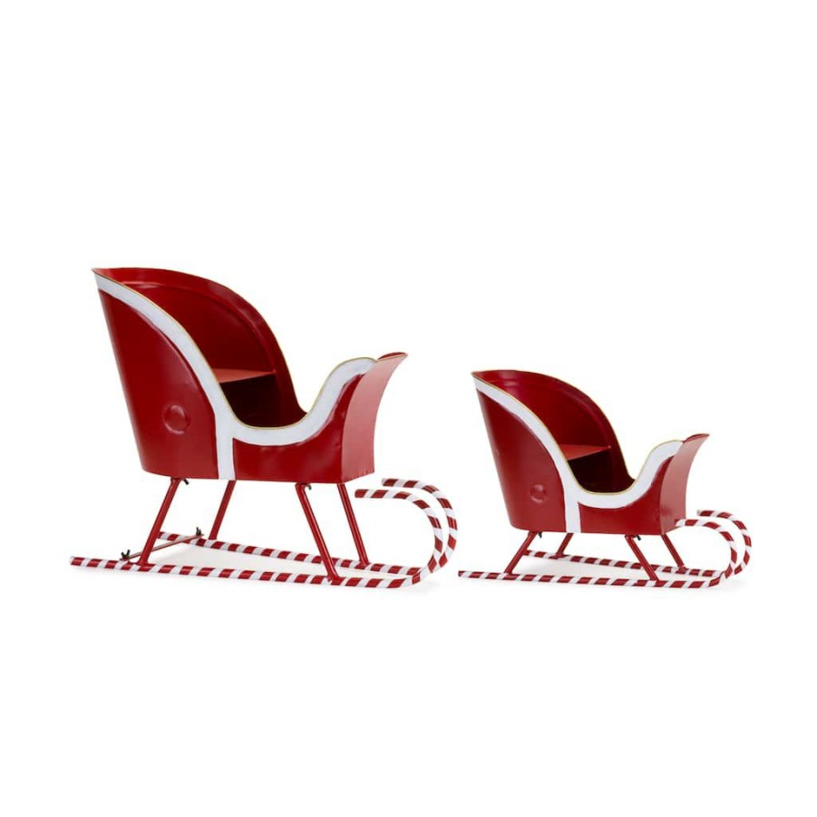 Holidays & Occasions * | Top 10 Metal Sleigh Decor Set By Melrose