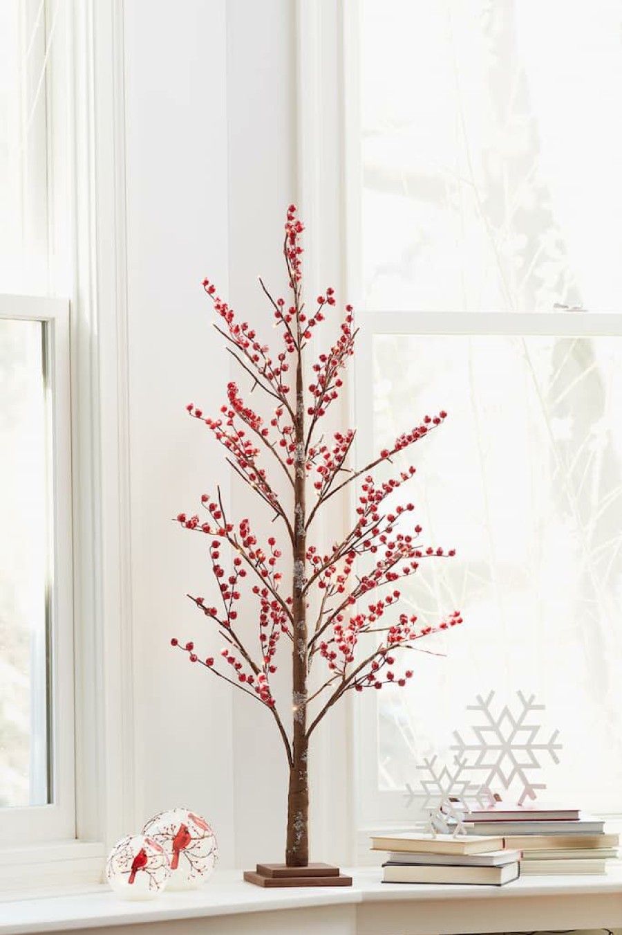 Holidays & Occasions * | Cheap 51 Led Red Berry Tree Decoration By Melrose