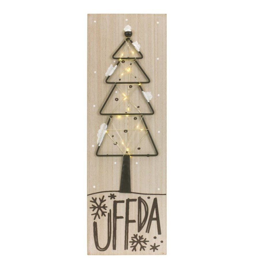 Holidays & Occasions * | Budget 24 Led You Betcha & Uffda Tree Sign Set By Melrose