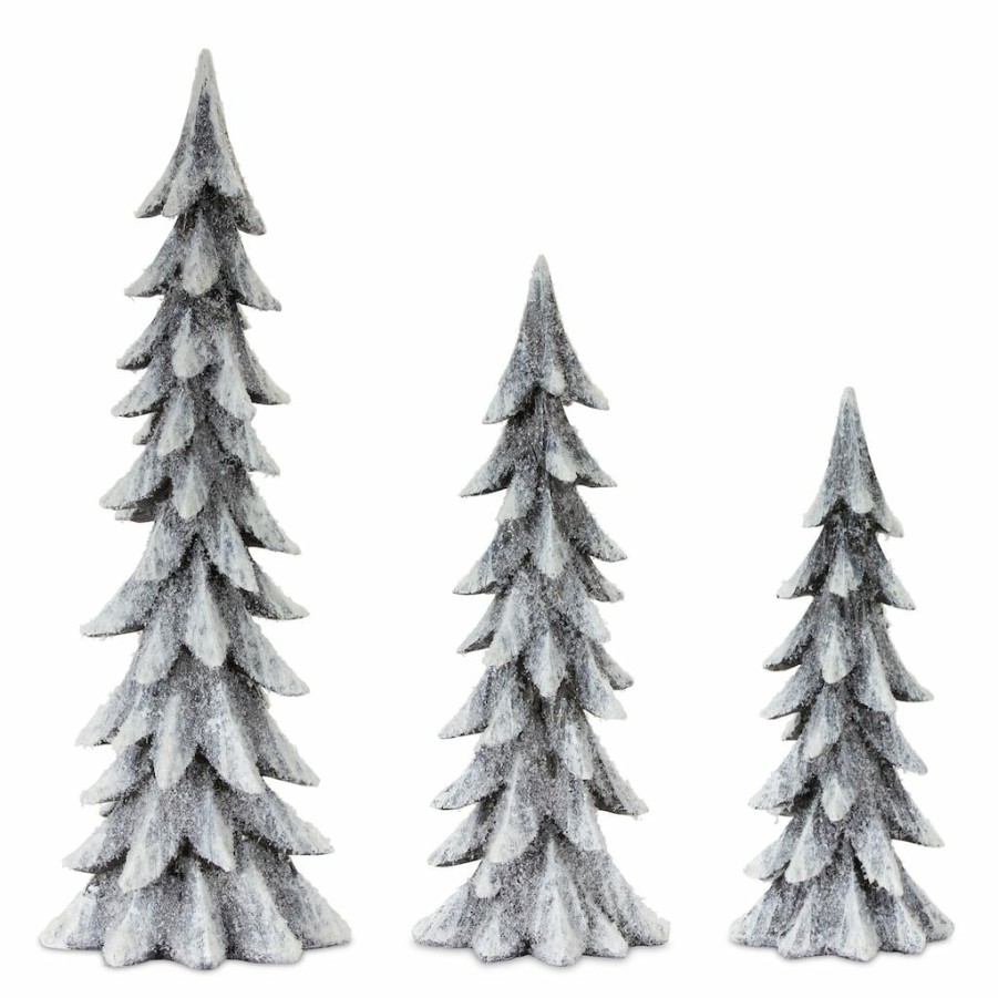 Holidays & Occasions * | Coupon Gray & White Tree Set, 15 , 18.5 & 24 By Melrose