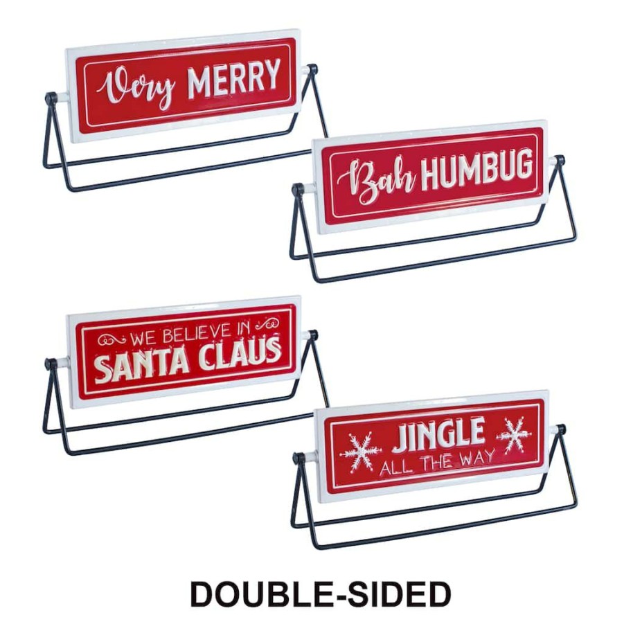 Holidays & Occasions * | Best Reviews Of Reversible Christmas Sign Set By Melrose