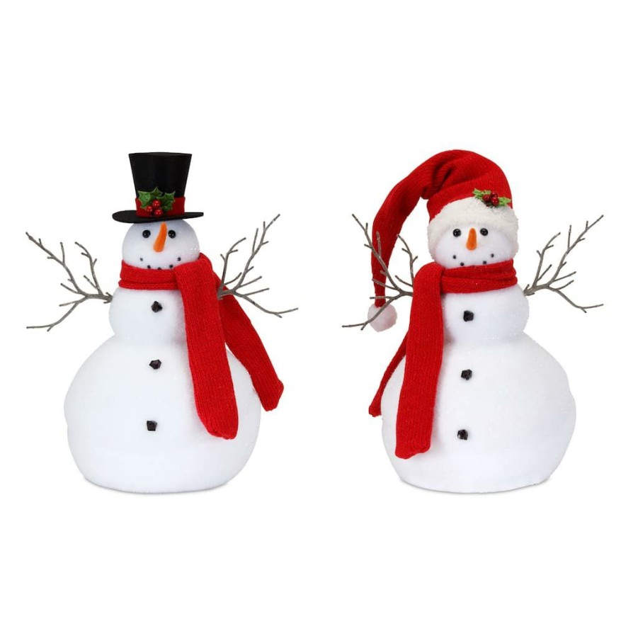 Holidays & Occasions * | Deals White & Red Snowman Set, 13.25 & 15.5 By Melrose