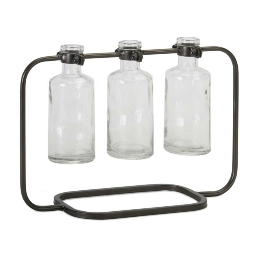 Home & Decor * | Deals 10.25 Vase In Holder Set By Melrose