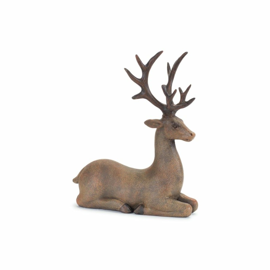 Holidays & Occasions * | Best Sale Natural Deer Figurine Set, 9 , 13 & 13 By Melrose