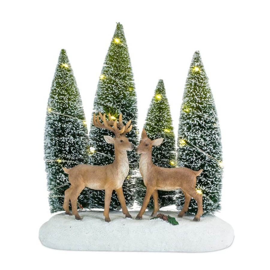 Holidays & Occasions * | Discount 11.25 Led Deer & Trees Decoration By Melrose