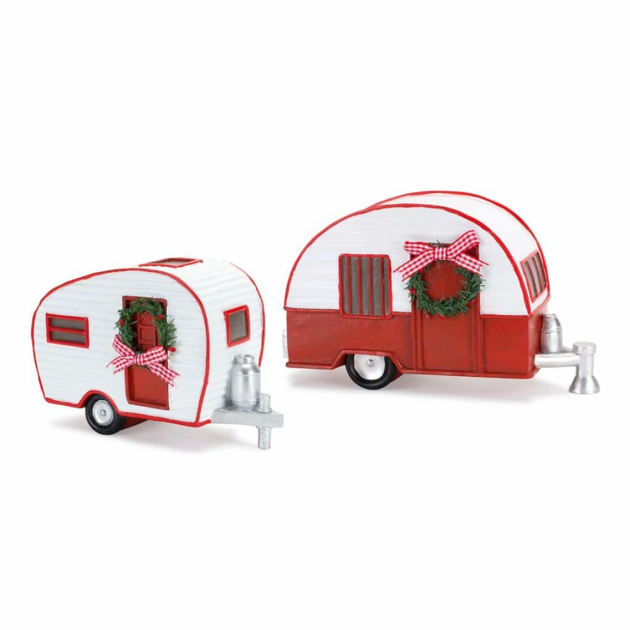 Holidays & Occasions * | Promo Camper With Wreath Figurine Set By Melrose