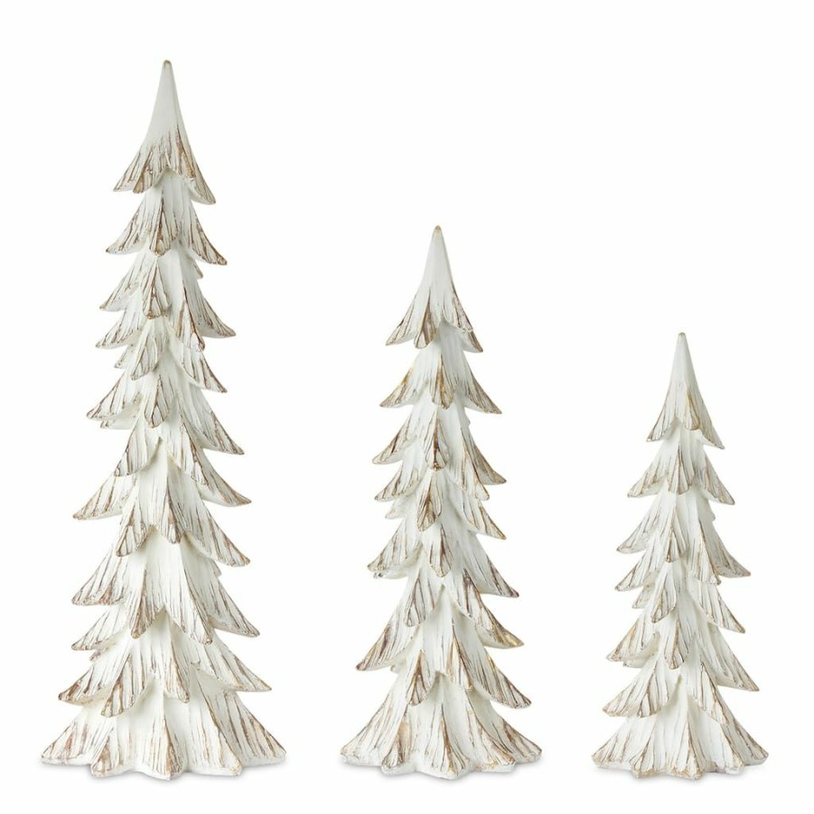 Holidays & Occasions * | Best Reviews Of White Tree Set, 15 , 18.5 & 24 By Melrose