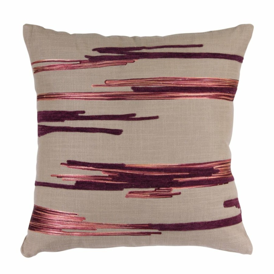 Home & Decor * | Outlet Purple Lines Throw Pillow Set By Melrose