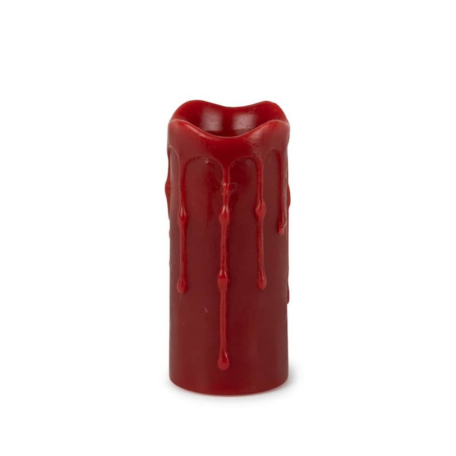 Home & Decor * | Best Deal 4 Led Wax Dripping Pillar Candles, 2Ct. By Melrose