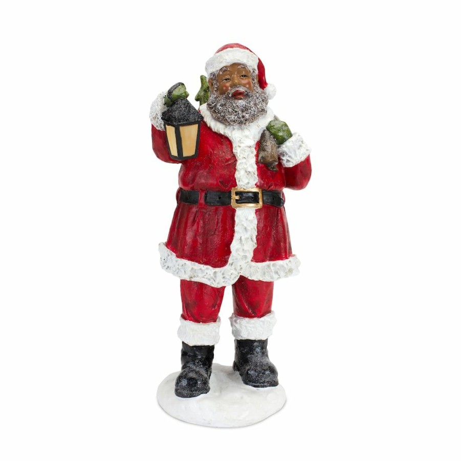 Holidays & Occasions * | Buy 14 Santa With Lantern Figurine By Melrose