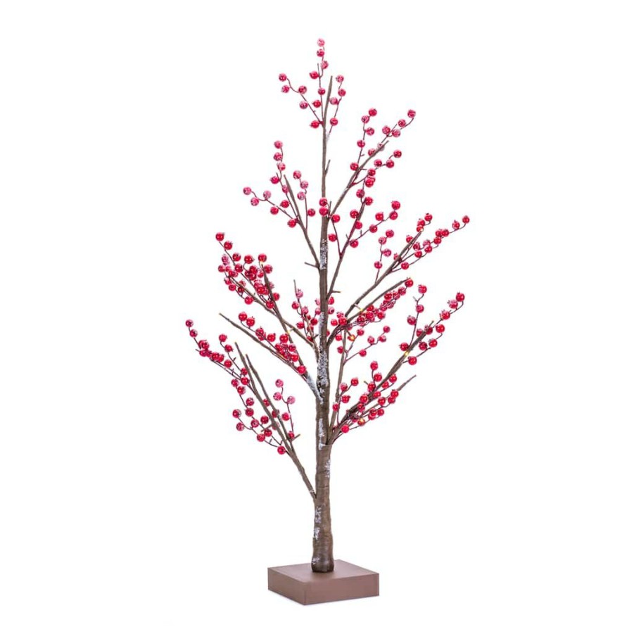 Holidays & Occasions * | Best Deal 38 Led Red Berry Tree Decoration By Melrose