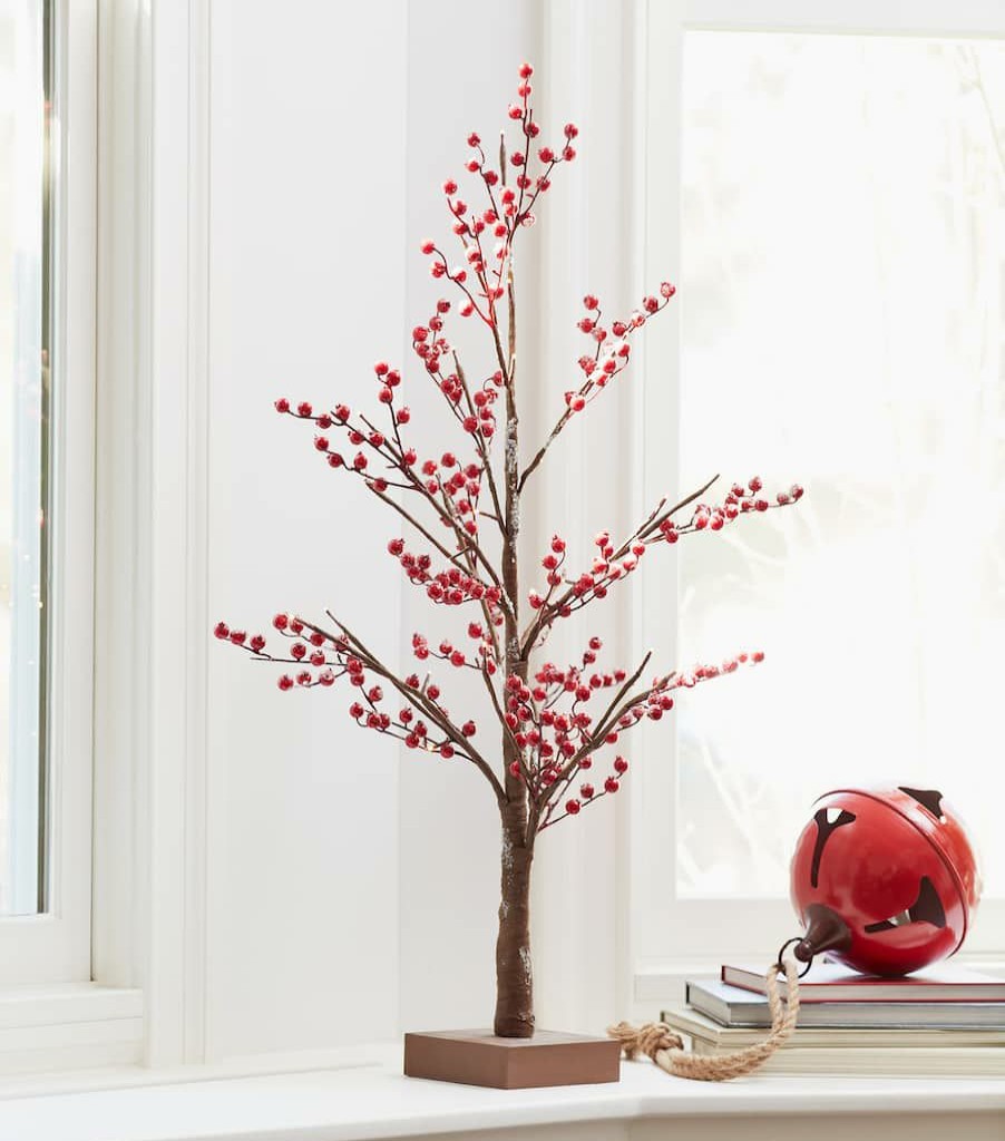 Holidays & Occasions * | Best Deal 38 Led Red Berry Tree Decoration By Melrose