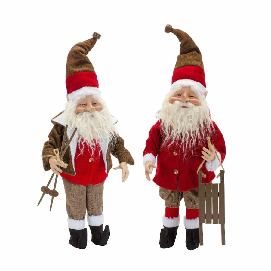 Holidays & Occasions * | Promo 25.25 Ski & Sled Santa Figurine Set By Melrose