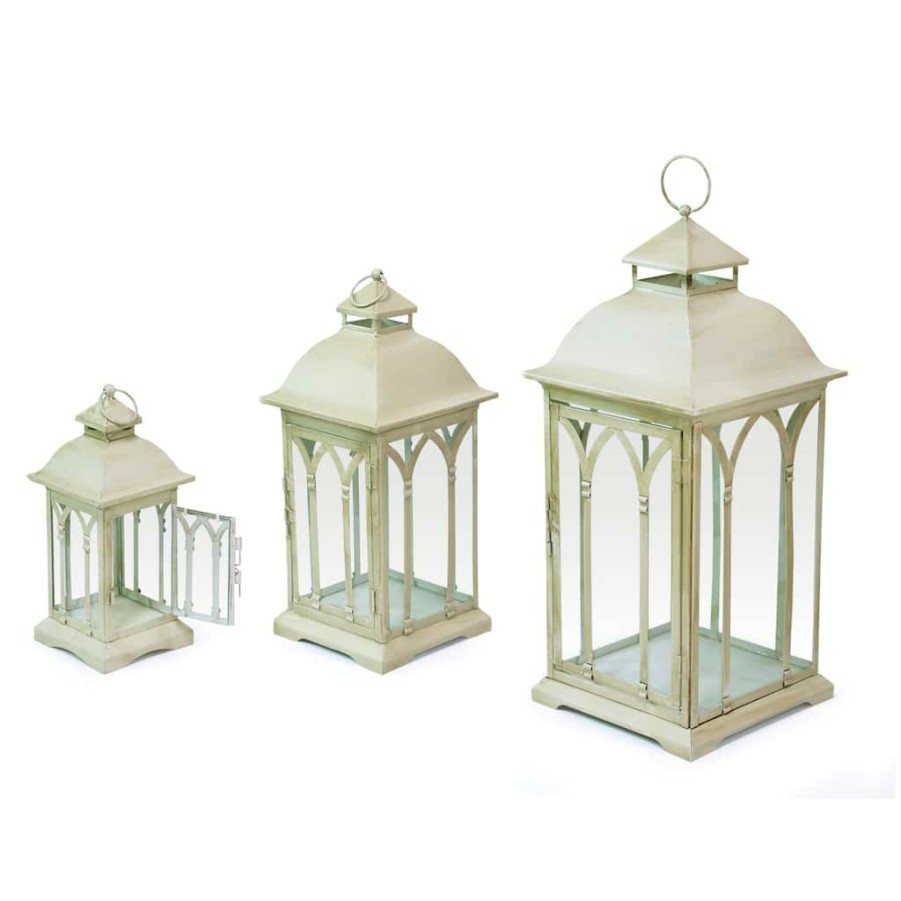 Home & Decor * | Top 10 Ivory Metal Lantern Set, 11 , 15.75 & 20 By Melrose