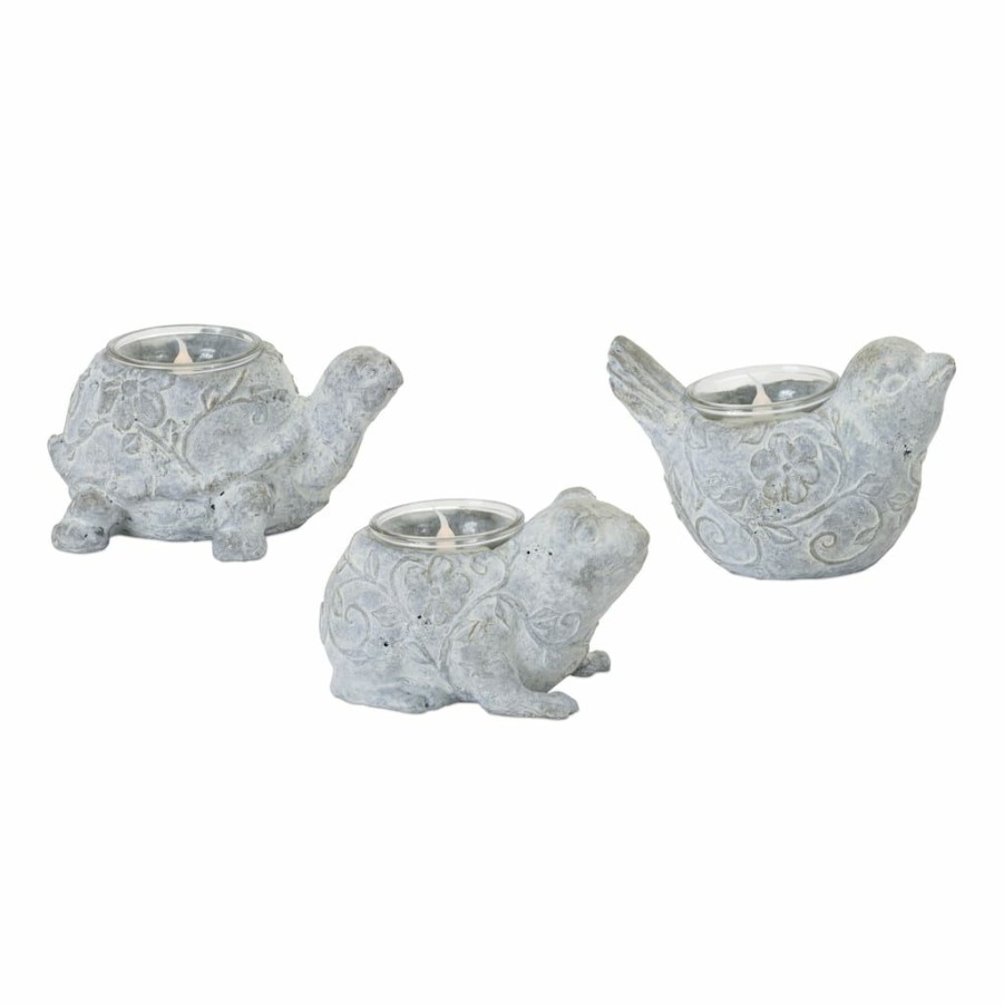 Home & Decor * | Best Pirce Animal Tea Light Holder Set, 3 , 3.5 & 4 By Melrose